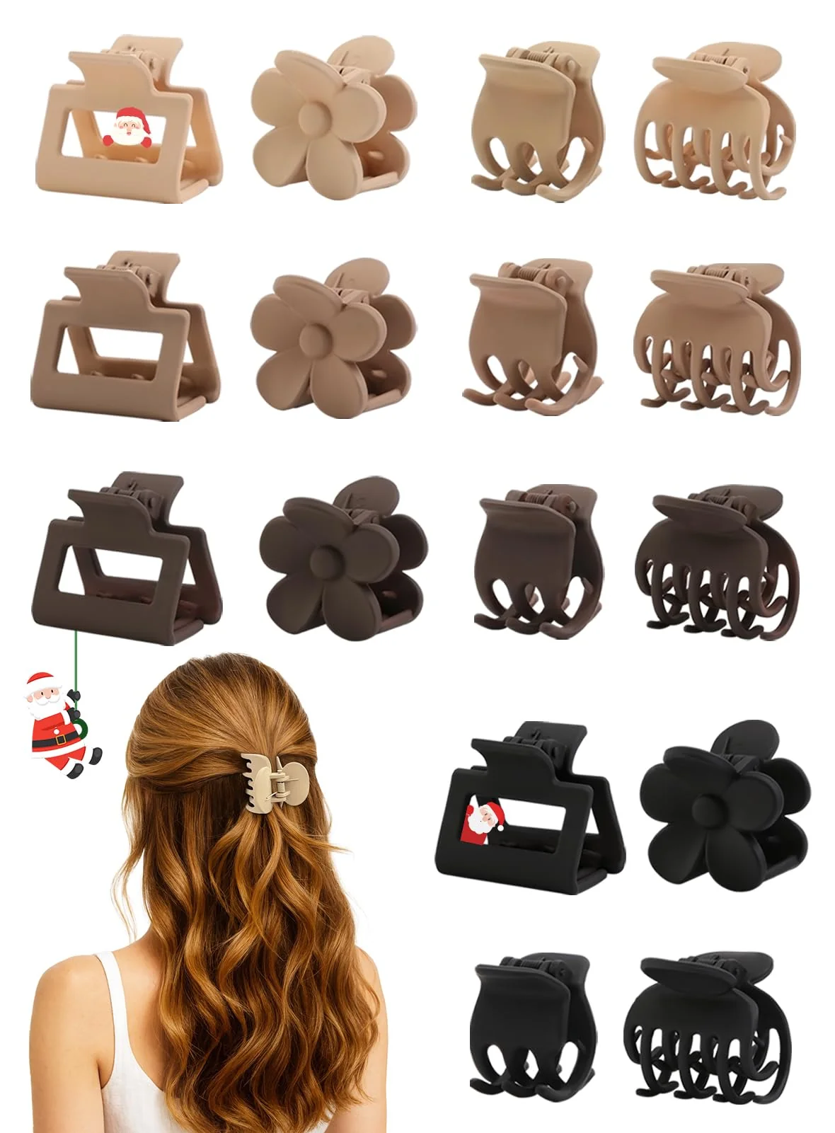Fine 16 PCS Small Hair Clips for Women Girls Durable Matte Claw Clips for Thin Hair Strong Hold NonSlip Medium Hair Claw Clips Mini Hair Clips Cute Practical