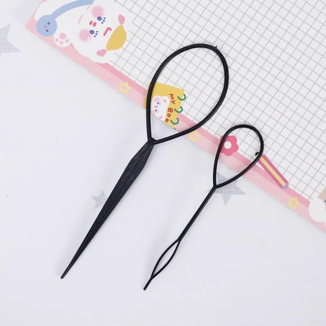 High-End 1Set 2pcs Plastic Hair Braid Ponytail Maker Clip Tool Simple Diy Hair Style Accessories Styling Black Contemporary