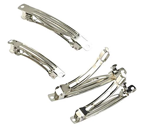 Smooth 20pcs Assorted Size Metal Silver French Barrette Hair Clips for DIY Hair Clip Craft Bows High-Grade