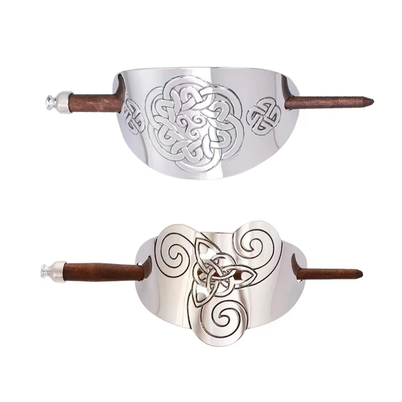 Effective 2 Pcs Celtic Hair Slide Braids Ponytail Holder Clips Hair Jewelry Viking Hair Accessories for Women Girls Breathable