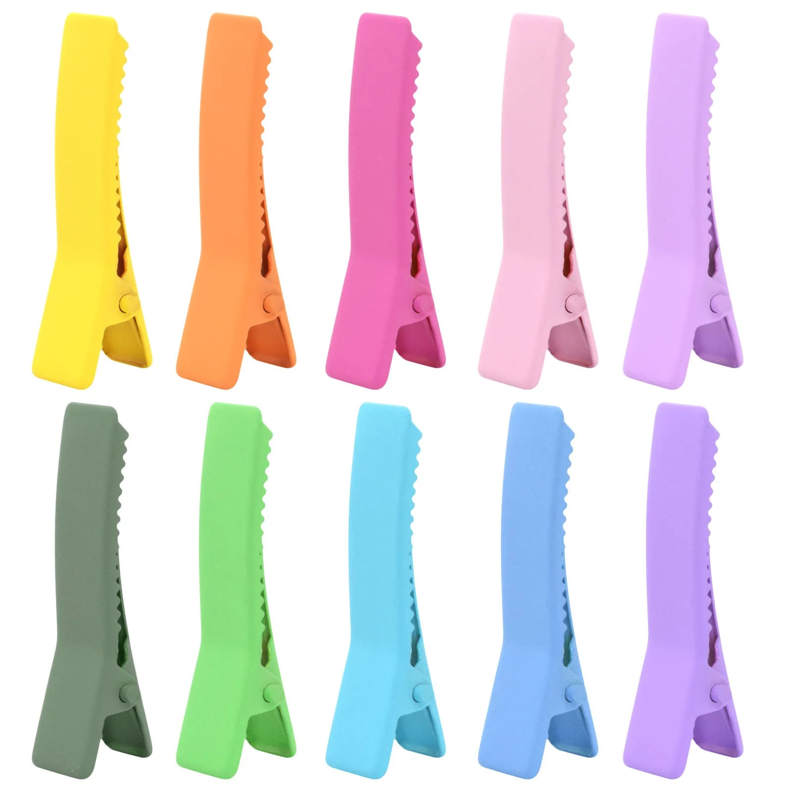 Smooth 50pcs Colorful Alligator Duckbill Hair Clips Alloy Double Prong Curl Clips Sectioning Hairclips Non-slip Hairpin Barrettes for Women Hair Extensions Recyclable