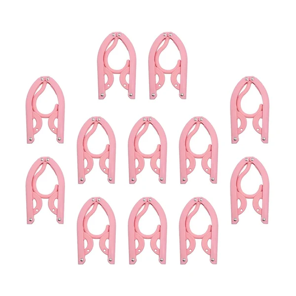 High-Grade Maxbell Portable Travel Clothes Hanger Folding Sweater Business Trip Pink Prestigious