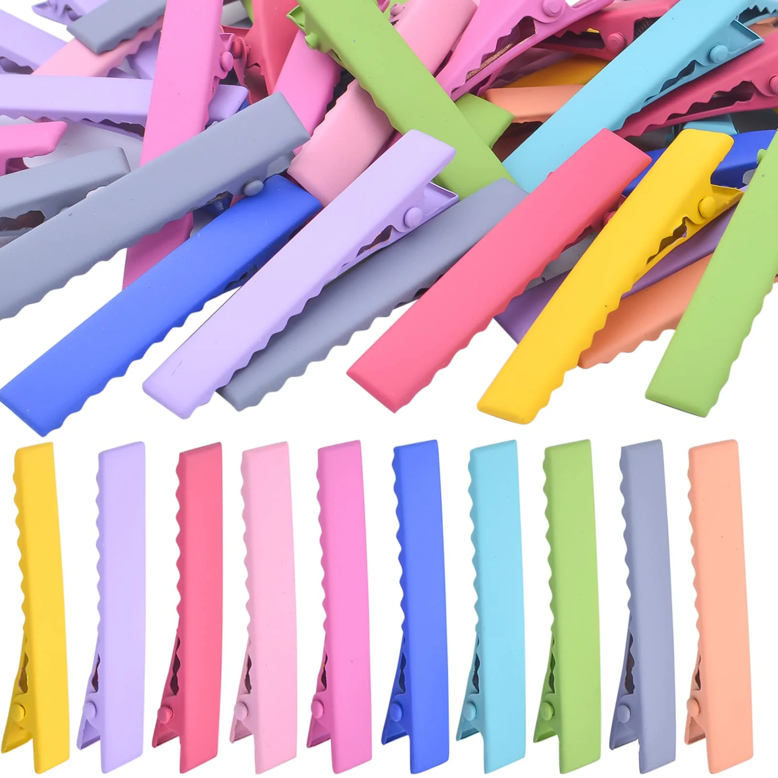 Reusable 50pcs 10 Colors Alligator Hair Clips Metal Duck Bill Hairclips Single Prong Non-slip Hair Barrette Sectioning Hairpins for Women Salon Styling DIY Minimalist