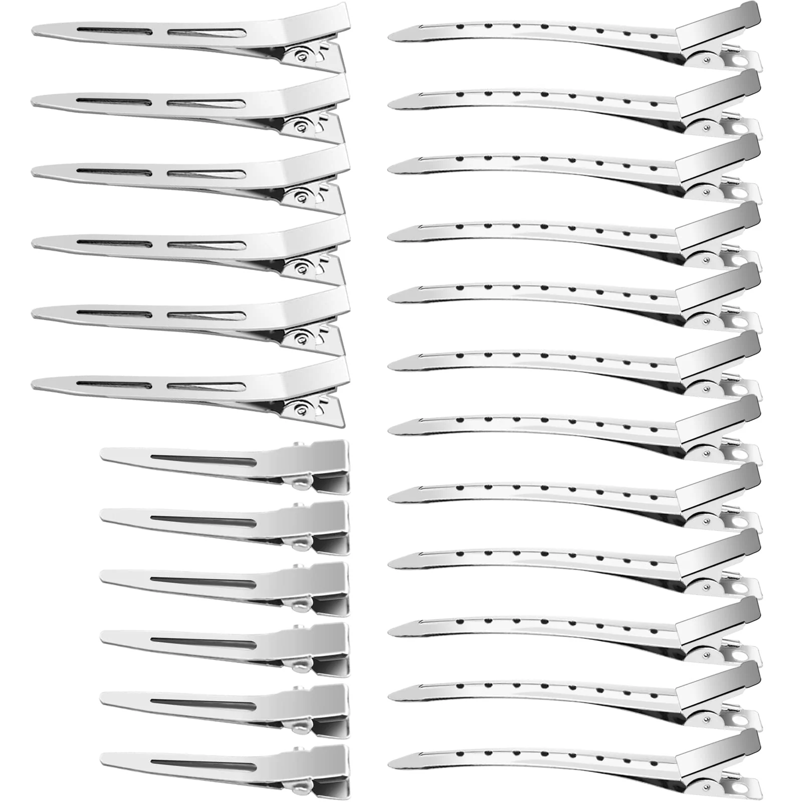 Traditional 65Pcs Duck Billed Hair Clips for Styling Sectioning Metal Silver Alligator Hair Clips for Women 3 Sizes Long Hair Clip for Roller Pin Curl Loc Refined
