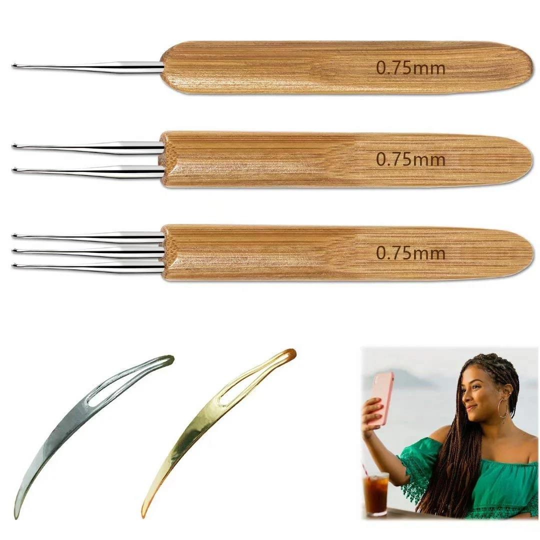 Selected 5 Pcs Dreadlocks Tool Set Includes 3 Pcs Dreadlocks Crochet 1 Hook 2 Hooks 3 Hooks Hair Weaving Needle Crochet 2 Pcs Crochet Hair Tools Interlocking Certified