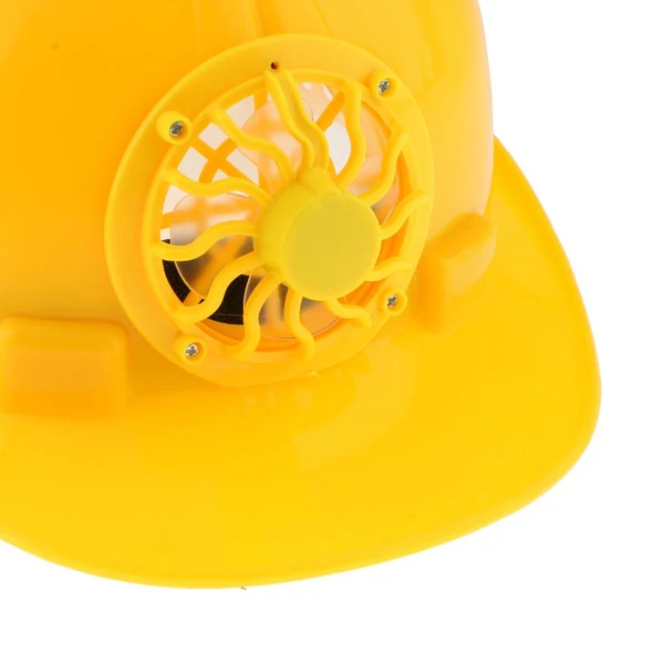 Exclusive Maxbell Solar Powered Safety Helmet Work Cap Hat Head Protect with Cooling Fan Yellow Modern