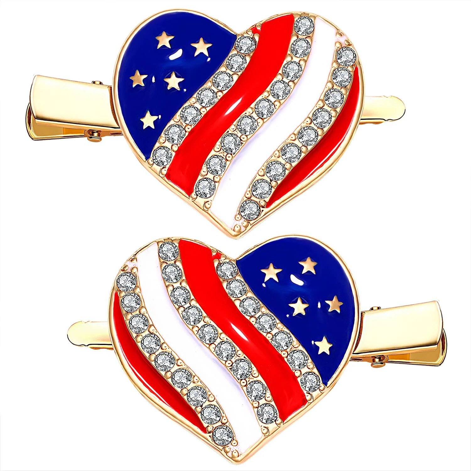 World-Class American Flag Hair Clips 4th of July Patriotic Hairpin for Women Relaxed