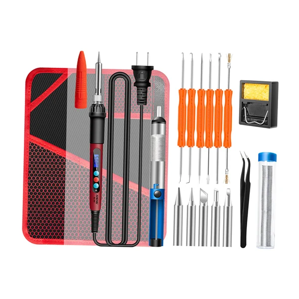 Dependable Maxbell 60W Temperature Adjustable Electric Soldering Iron Weld Tin Welding Pen SL103 US 18Set High-Quality
