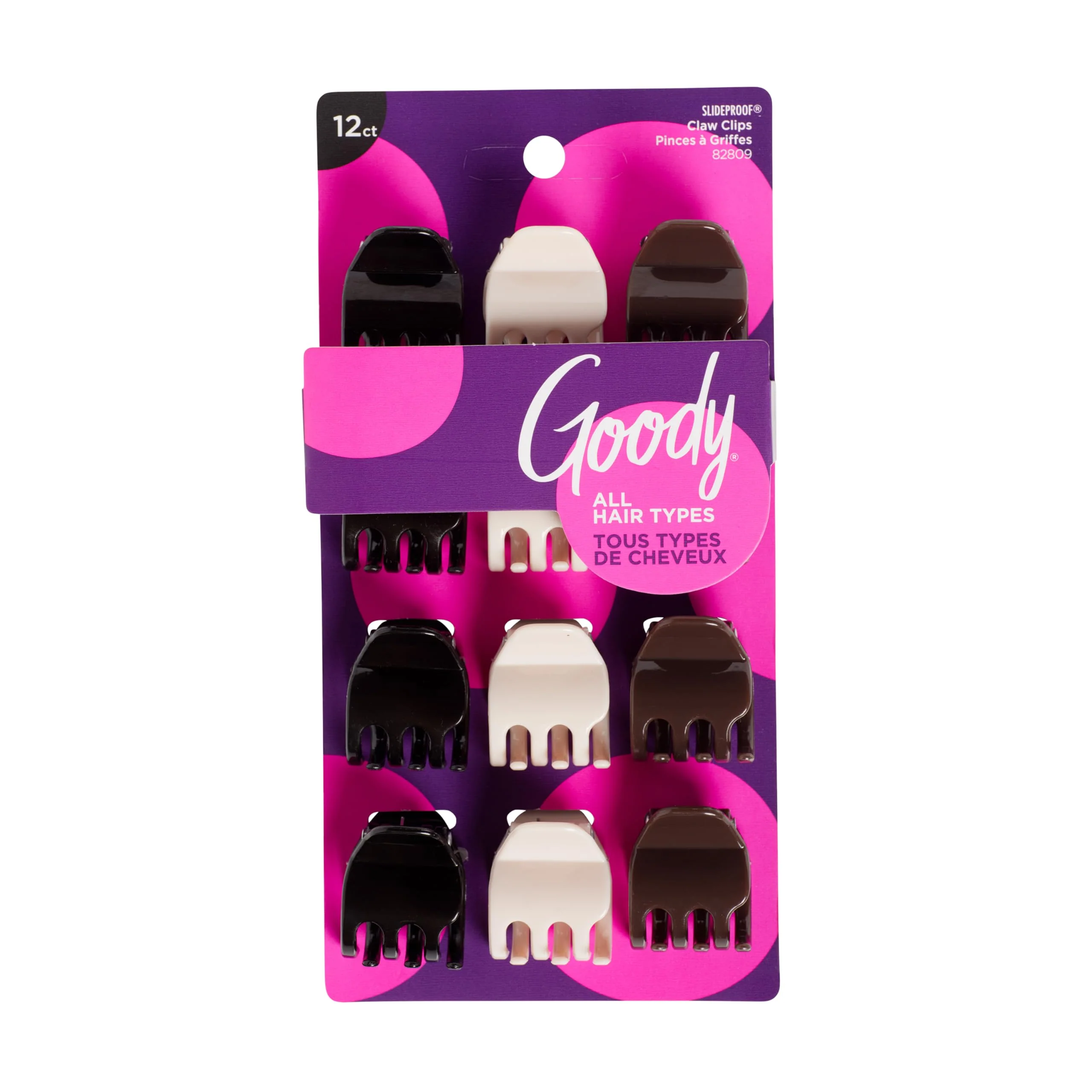 Organic Goody SlideProof Mini Claw Clips - 12 Ct Neutral Tones Secure Grip Hair Styling Accessories for Women Men All Hair Types High-Quality