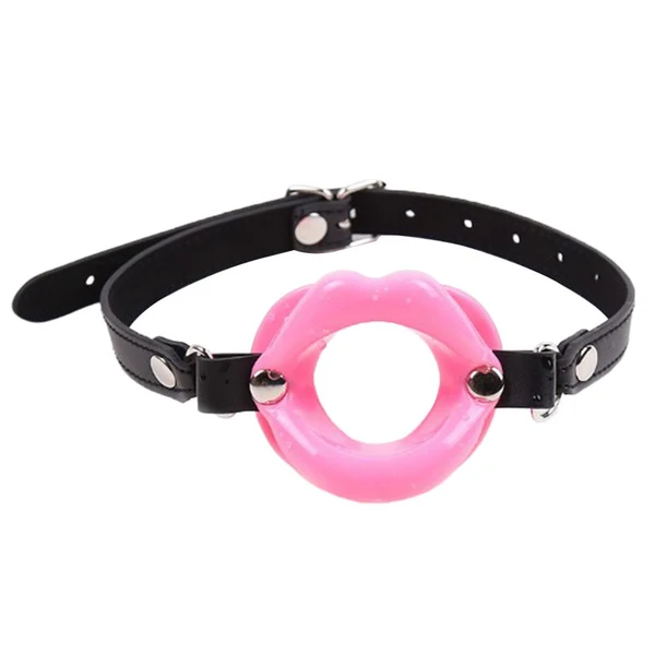 High-Grade Maxbell Open Mouth Gag Lip w Strap O-Ring Lip Restraint Kit Costume Toys Pink Convenient