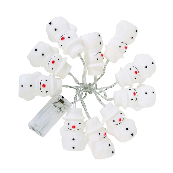 Flexible Maxbell BZ988 10LED Battery Power Snowman - shaped Fairy String Lights Warm White Recyclable