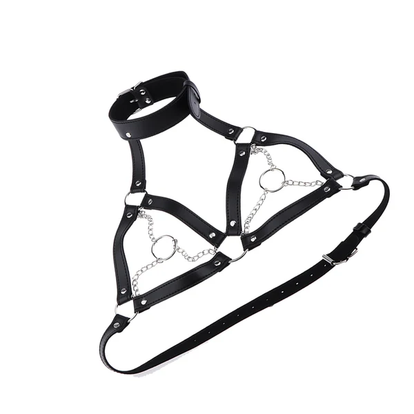 Top-Quality Maxbell Sexy Black Leather Cage Bra Body Harness Bralette Strap Costume Lingerie Crafted