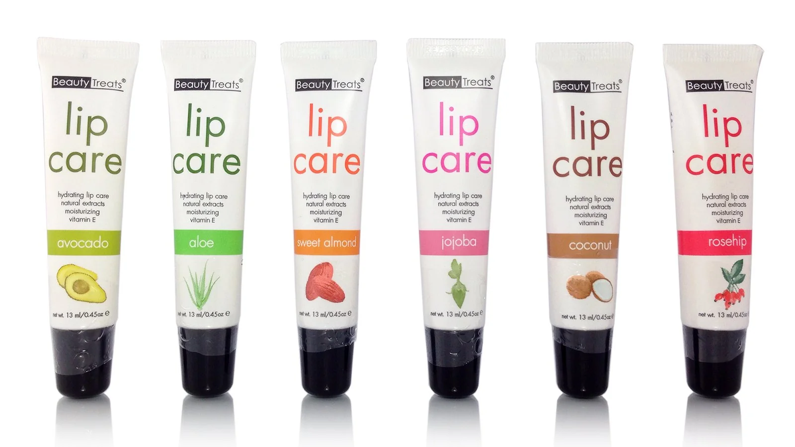 Effective Beauty Treats Hydrating Lip Care with Natural Extracts and Moisturizing Vitamin E set of 6 Flavors Outstanding