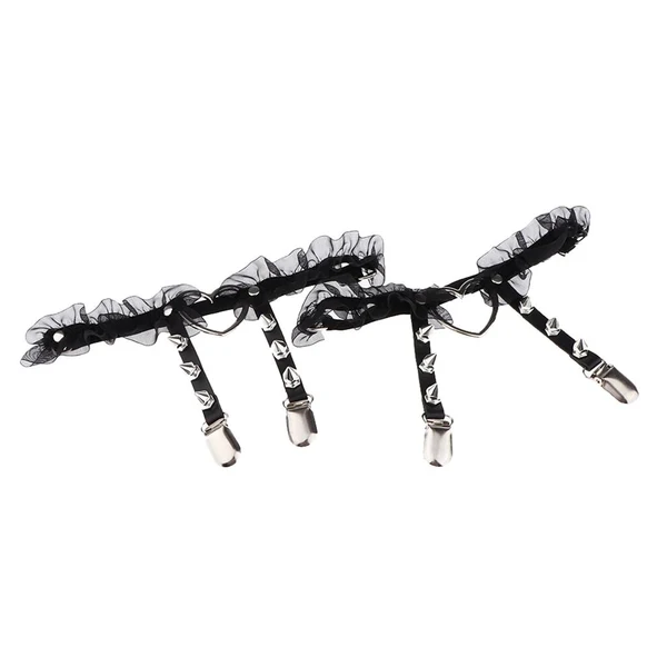 Organic Maxbell Women Heart Decor Sexy Garters Adjustable Leg Strap Garters Suspenders Black Natural
