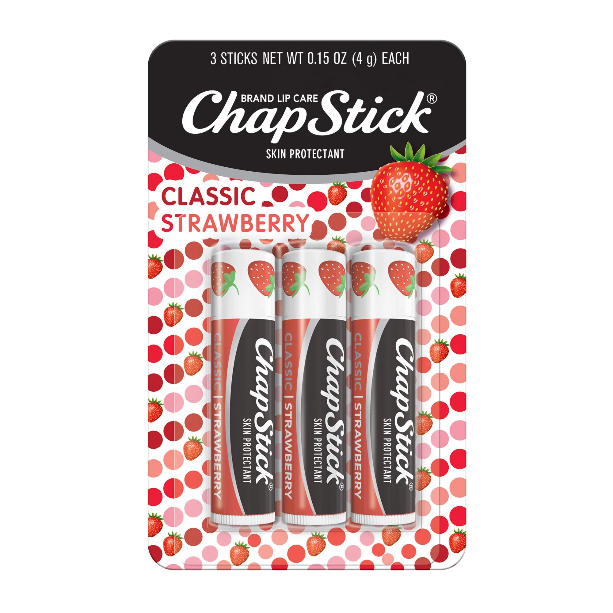 Soft ChapStick Classic Strawberry Lip Balm Tubes Lip Care and Lip Moisturizer - 0.15 Oz each 3 Count Pack of 1 Superior