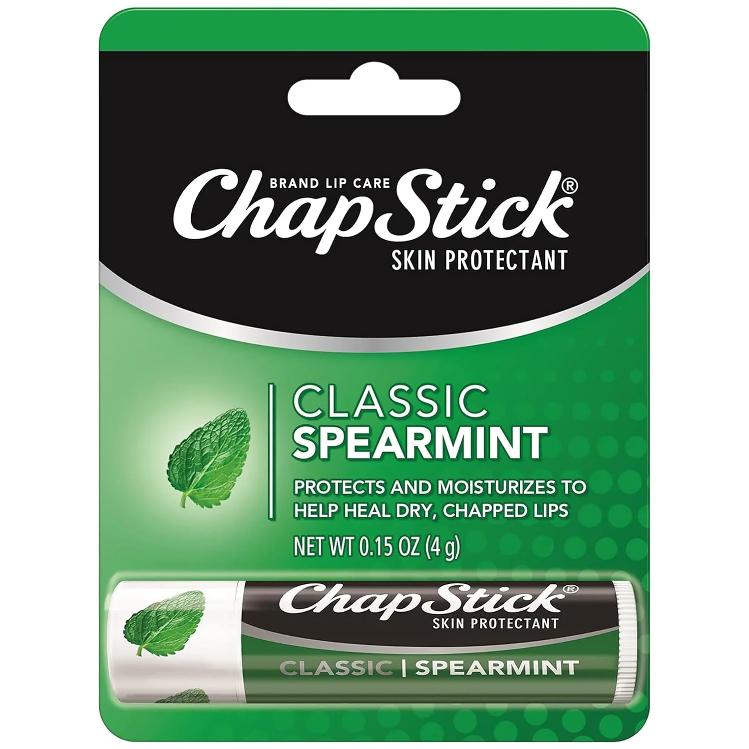 Authentic ChapStick Classic Spearmint Lip Balm Tubes Spearmint ChapStick for Lip Care Father's Day Gift - 0.15 Oz x 12 Powerful