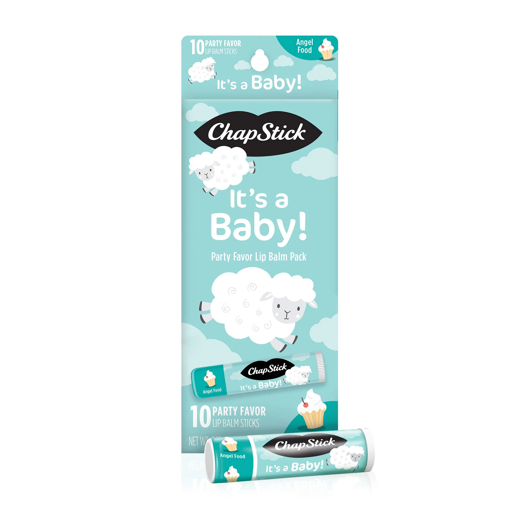 Pure Chapstick Party Favor Lip Balm Gift Pack It's a Baby 10 sticks 0.15 oz each Cream White Green