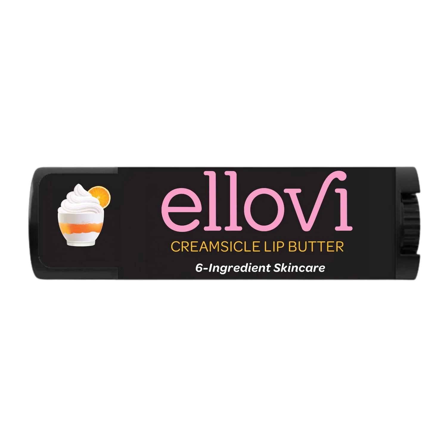 Reusable Ellovi Natural Lip Butter Lip Balm - Creamsicle - Pure Enough to Eat Excellent
