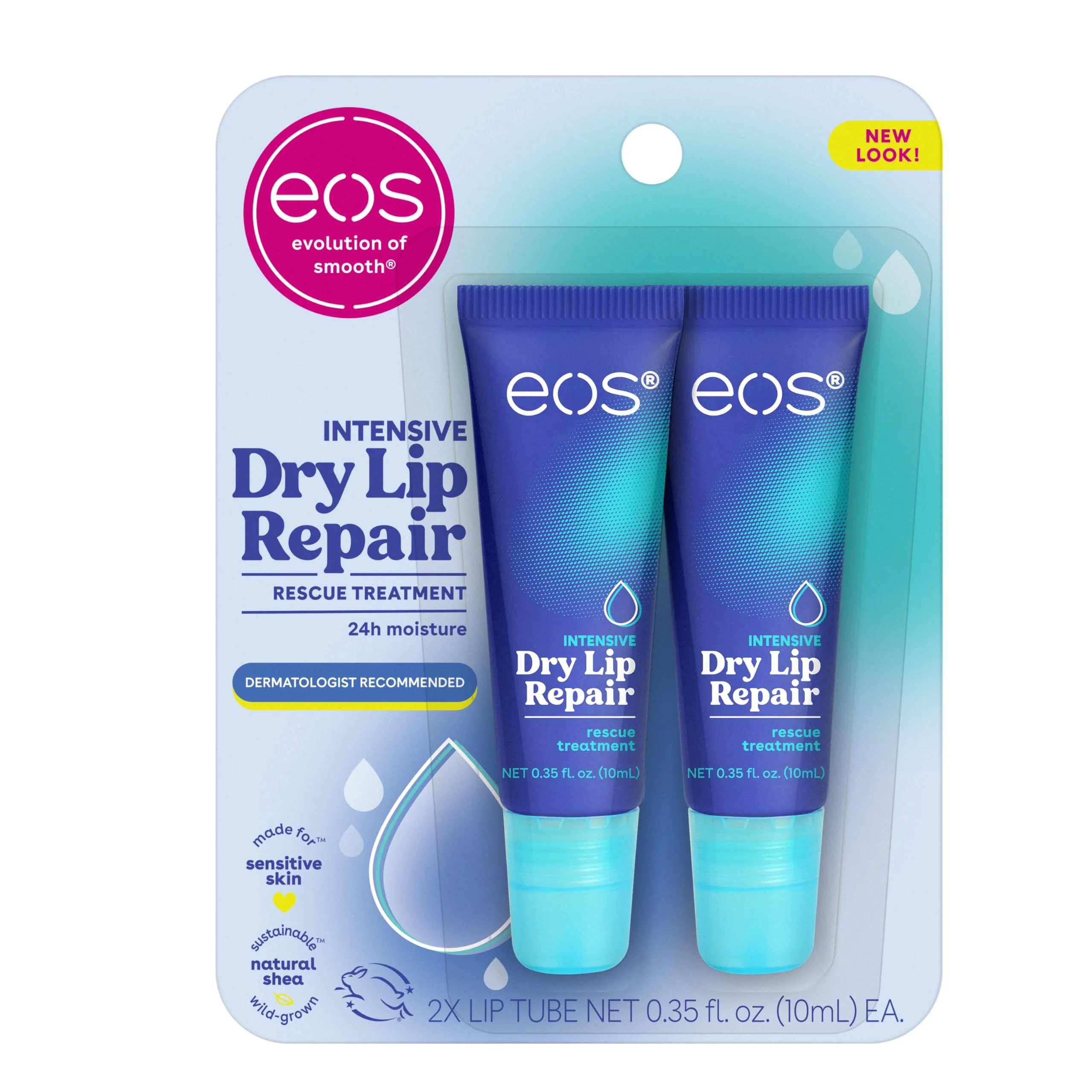 Detailed eos The Hero Lip Repair Extra Dry Lip Treatment 24HR Moisture Natural Strawberry Extract 0.35 fl oz 2 Count Pack of 1 Elite