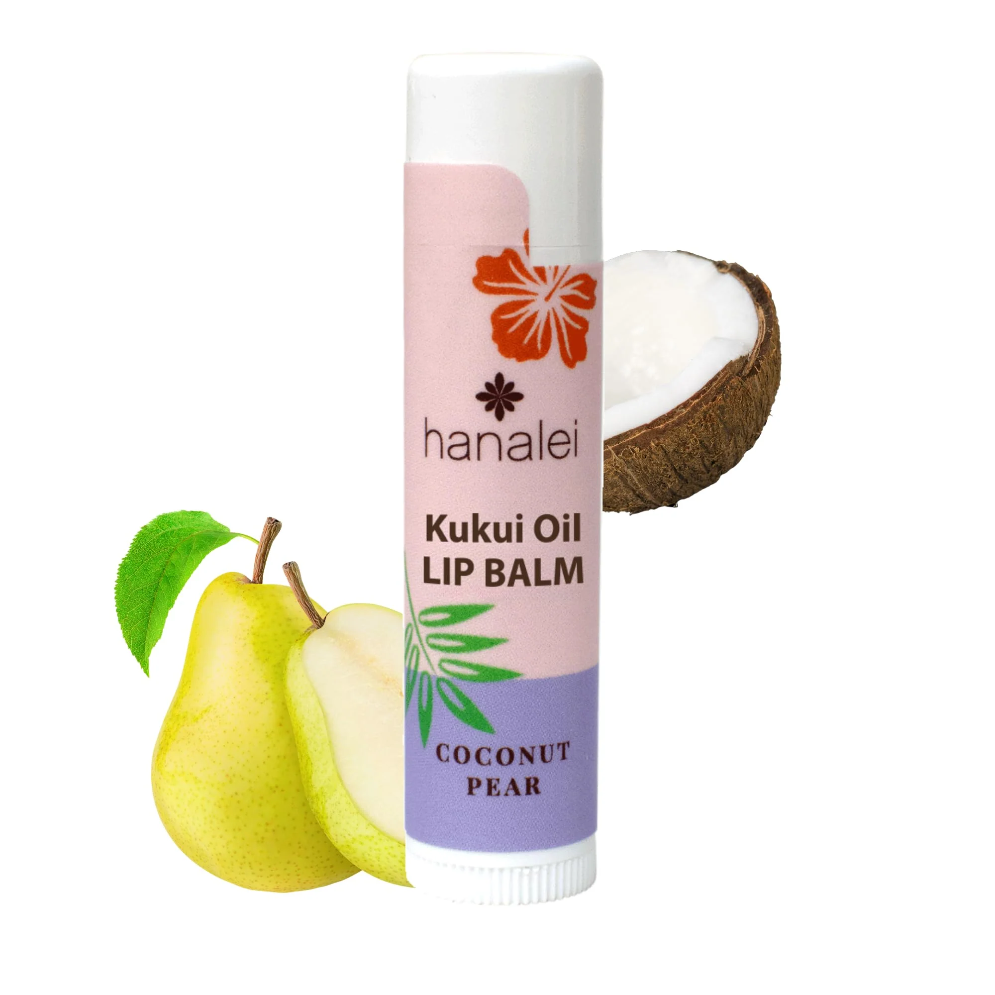 Exclusive Hanalei Lip Balm Moisturizer - Natural Kukui Oil Beeswax for Hydrating Soothing Repairing Dry Chapped Lips - Long-Lasting Care - Softens Advanced