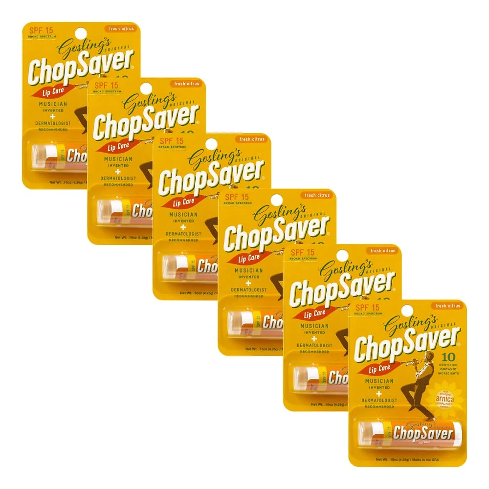 Easy-to-Use Goslings ChopSaver SPF 15 Lip Care All Natural Lip Balm with SPF Chapstick for Musicians and More Effective Relief for Dry Cracked Lips Classic
