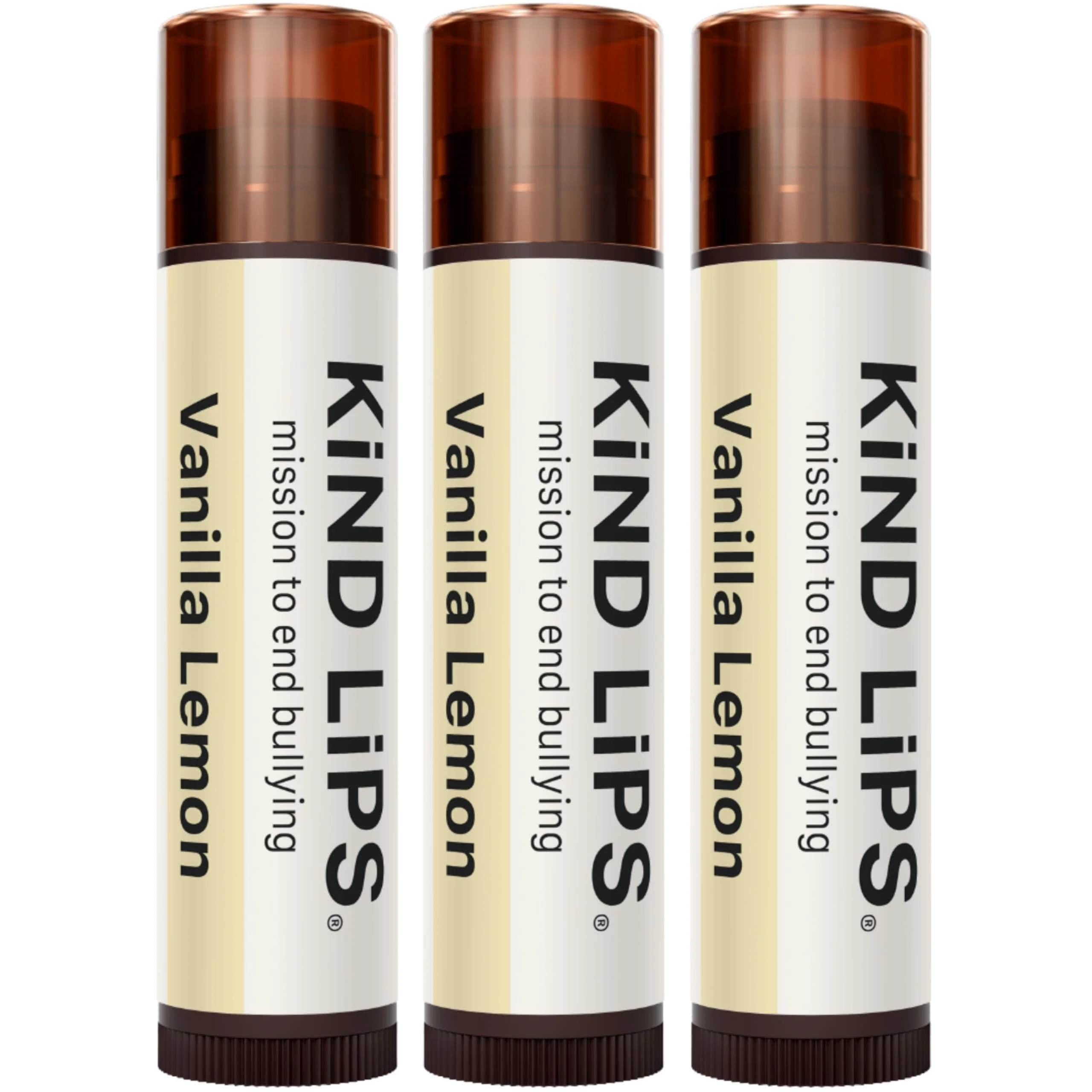 Effective Kind Lips Organic Vanilla Lemon Lip Balm 3-Pack - Refreshing Sophisticated