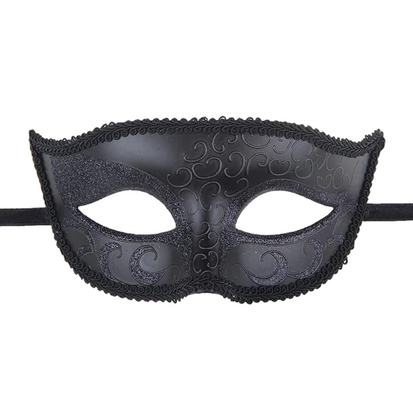 Environmentally Friendly Maxbell Fox Half Face Mask Costume Cosplay Masquerade Ball Mask for Halloween Party Black High-End