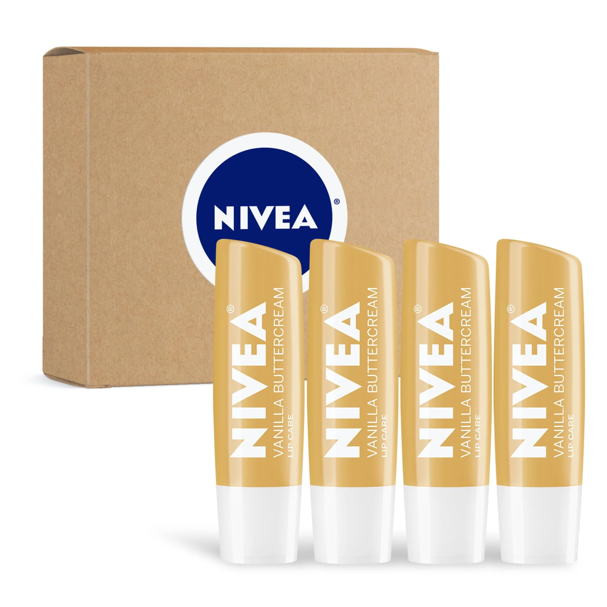 Sophisticated NIVEA Vanilla Buttercream Lip Care Moisturizing Lip Balm with Shea Butter Nourishing Oils and Vitamin C E 3-in-1 Moisture Repair and Nourish Reusable