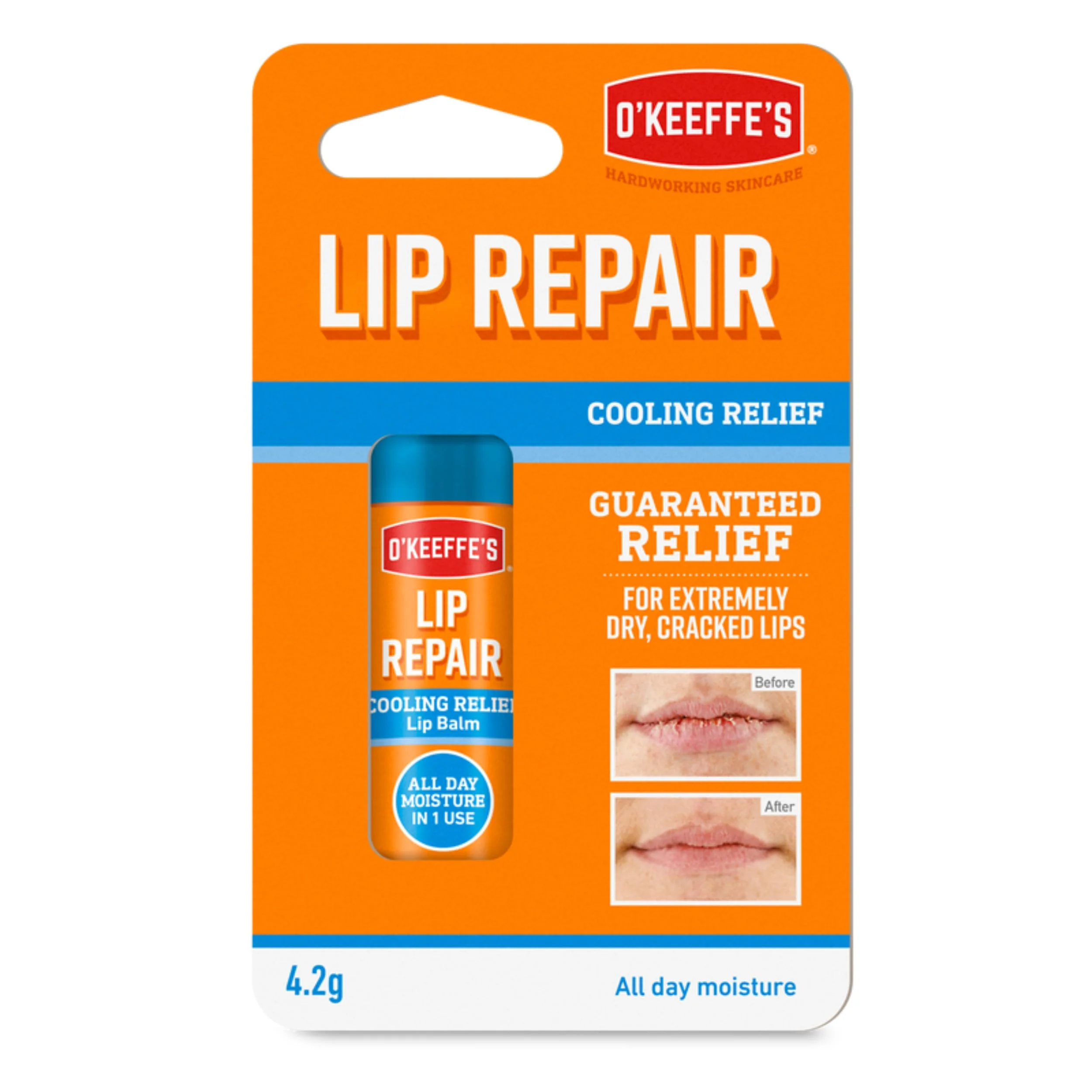 Genuine O'Keeffe's Cooling Relief Lip Repair Lip Balm for Dry Cracked Lips Stick Pack of 1 Prestigious