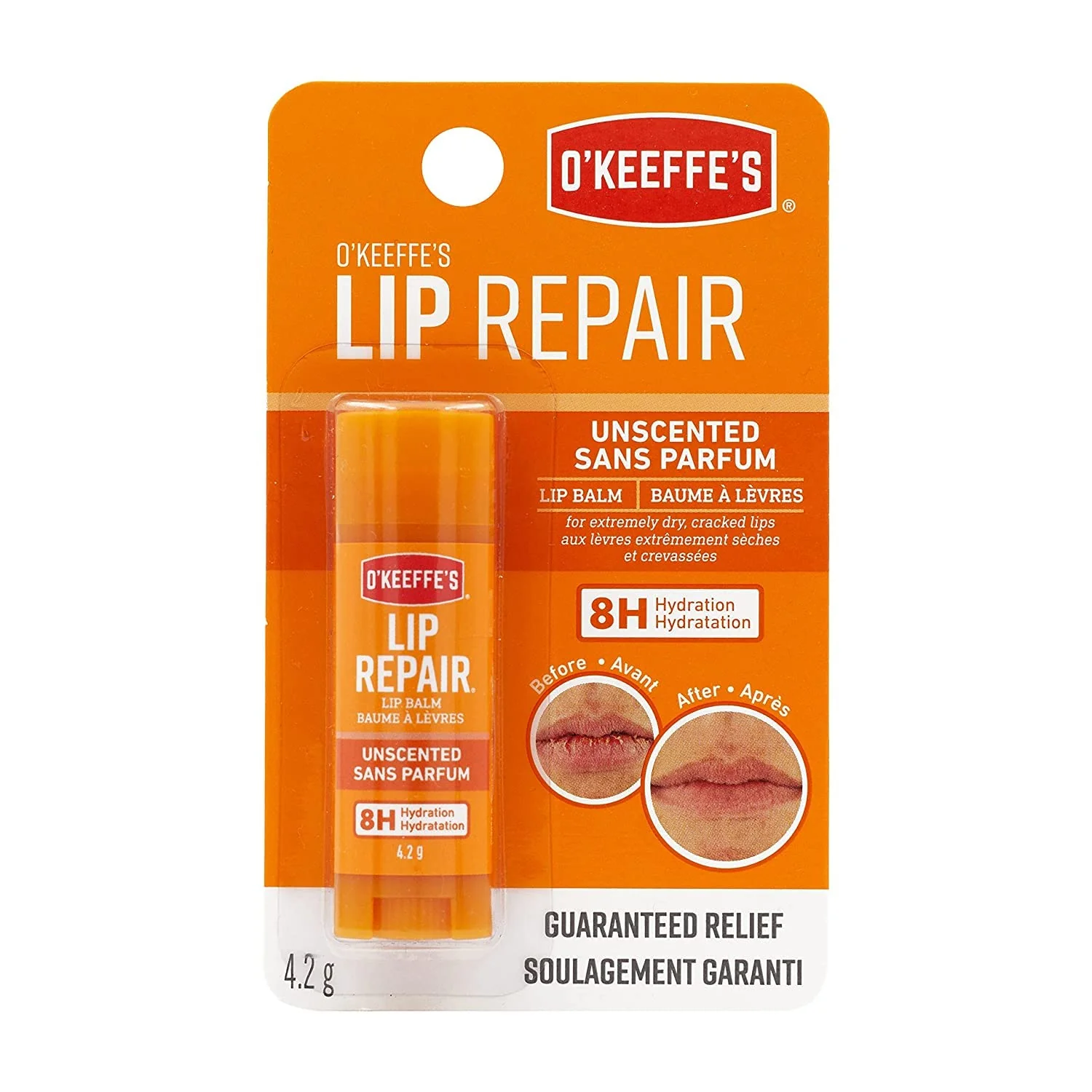 High-Grade O'Keeffe's Unscented Lip Repair Lip Balm for Dry Cracked Lips Stick Pack of 5 Long-Lasting