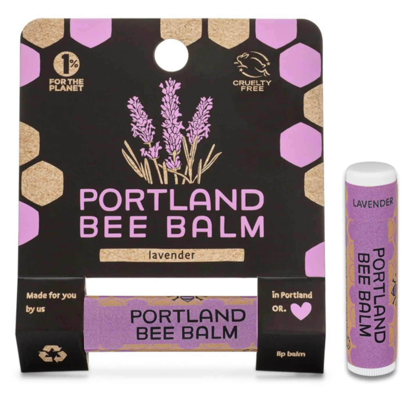Breathable Portland Bee Balm All Natural Handmade Beeswax Based Lip Balm Lavender 1 Count Detailed