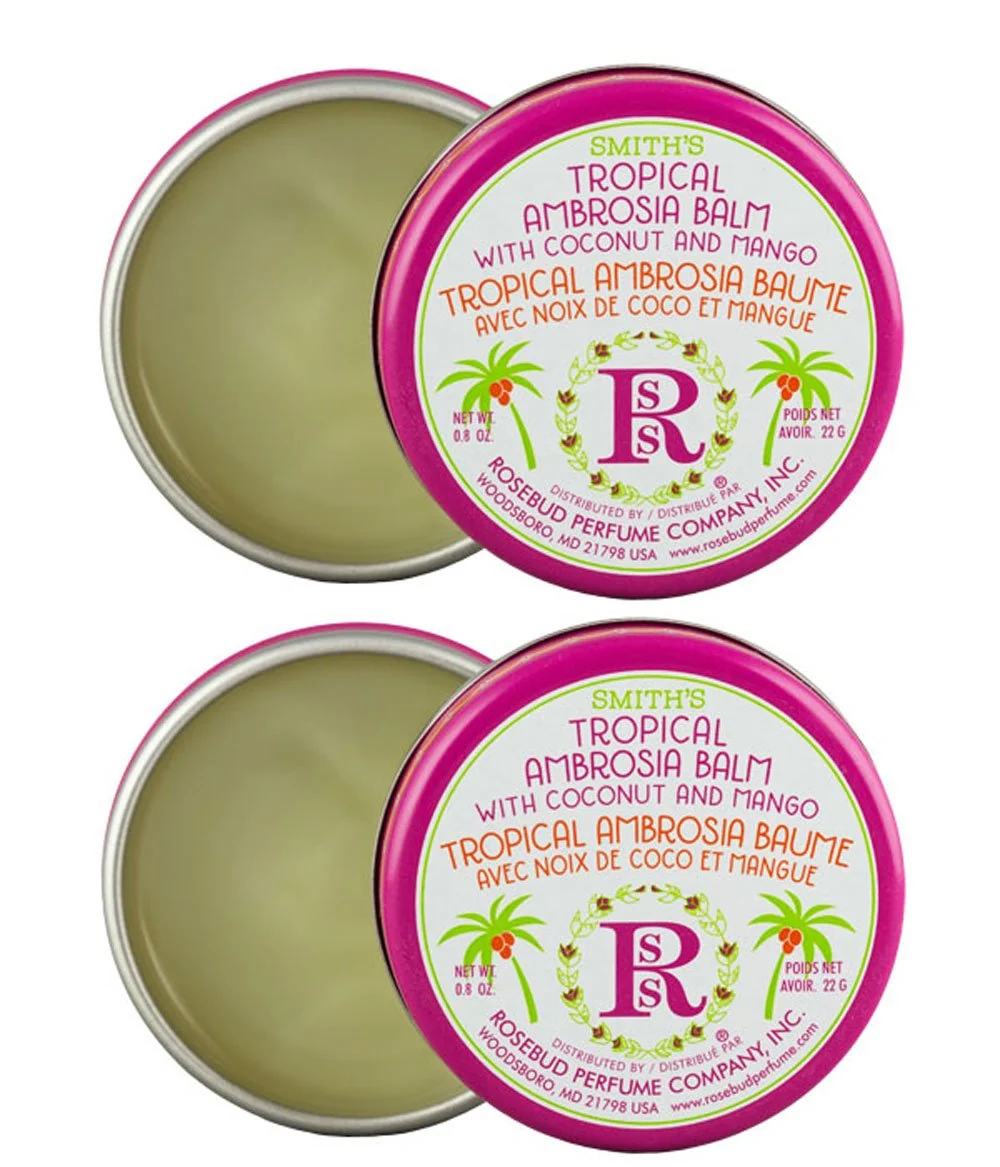 Enhanced Rosebud Salve Tropical Ambrosia Balm 0.8 oz tins - 2 Pack Top-Quality