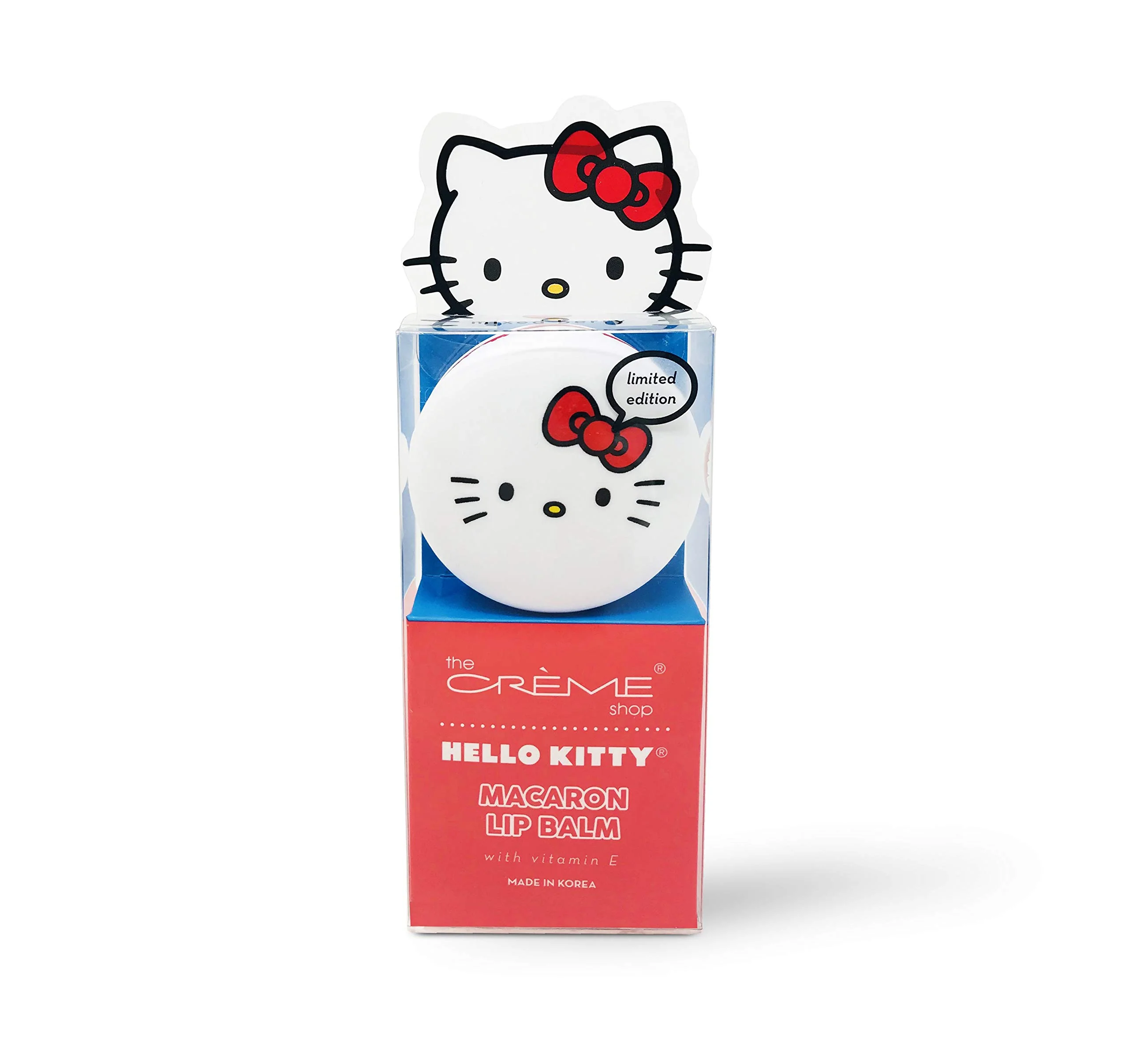 Prestigious The Crème Shop x Hello Kitty Macaron Lip Balm Korean Lip Balm with Shea Butter and Vitamin E - Mixed Berry Easy-to-Use