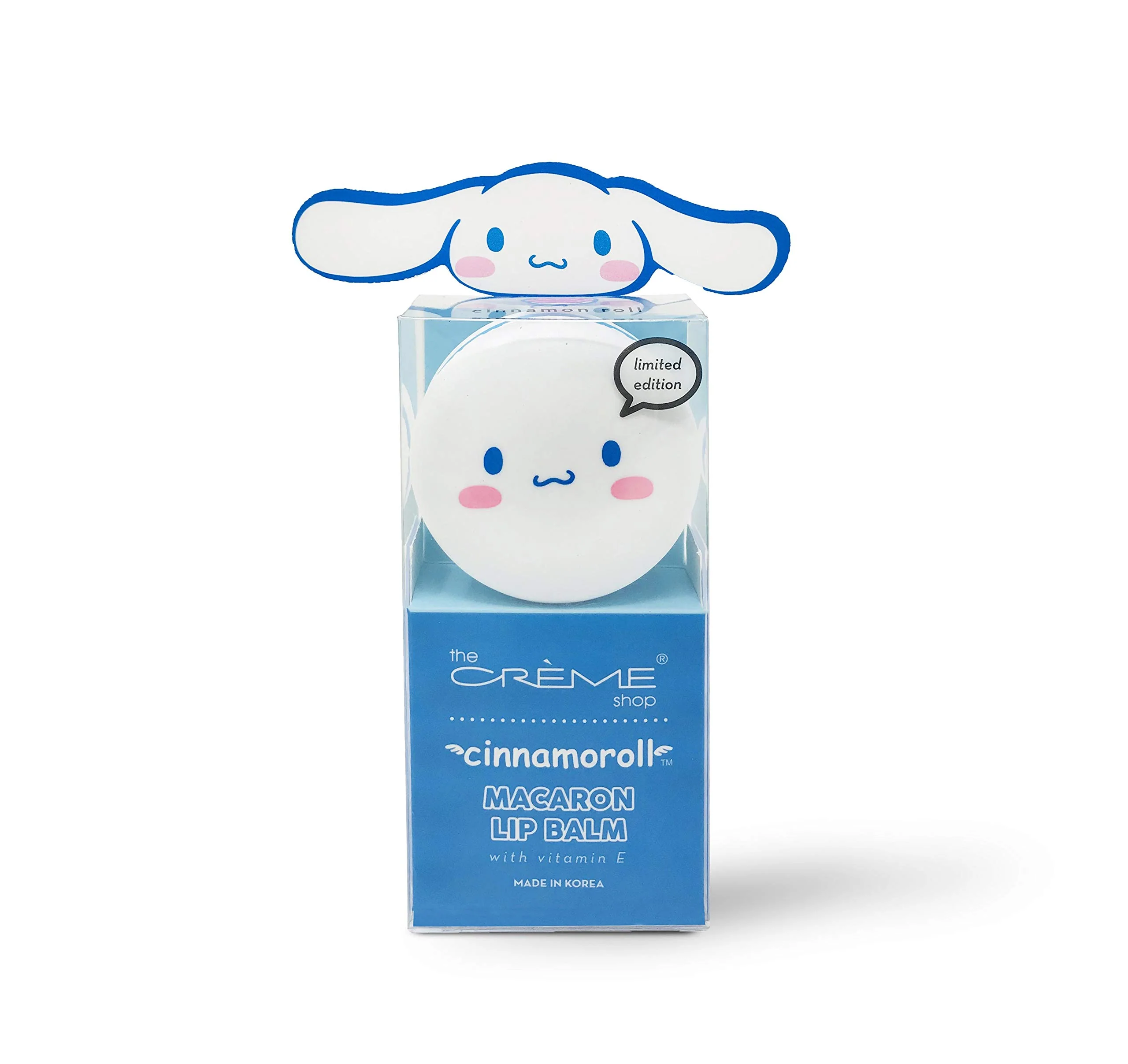 Fine Crafted The Crème Shop x Cinnamorol Macaron Lip Balm Korean Lip Balm with Shea Butter and Vitamin E - Cinnamon Roll Top-Quality