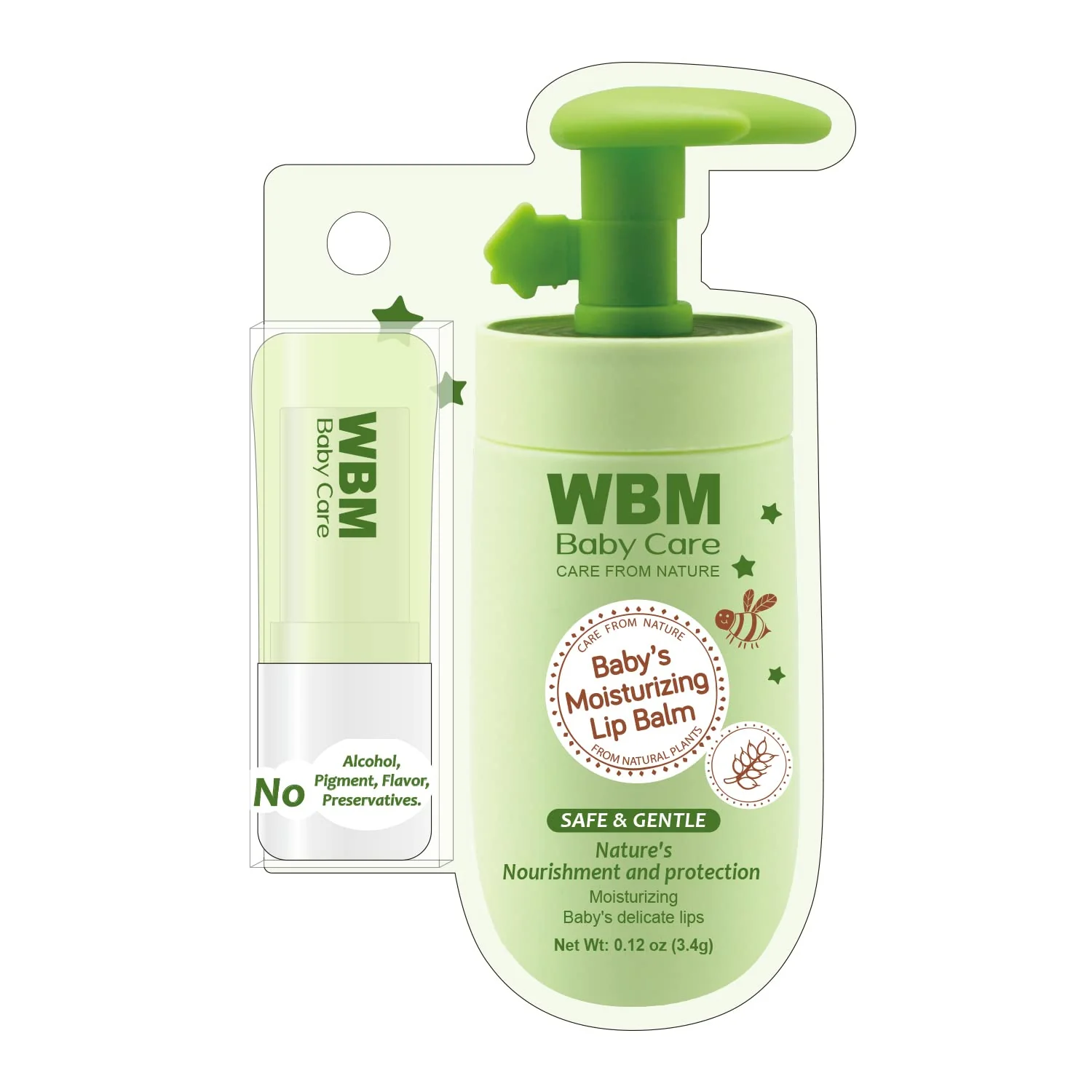 Traditional WBM Care Baby Lip Balm Clean Natural and Non-Toxic Formula Fragrance- Lip Care for Babies Gentle Hydration and Protection for Delicate Lips Relaxed