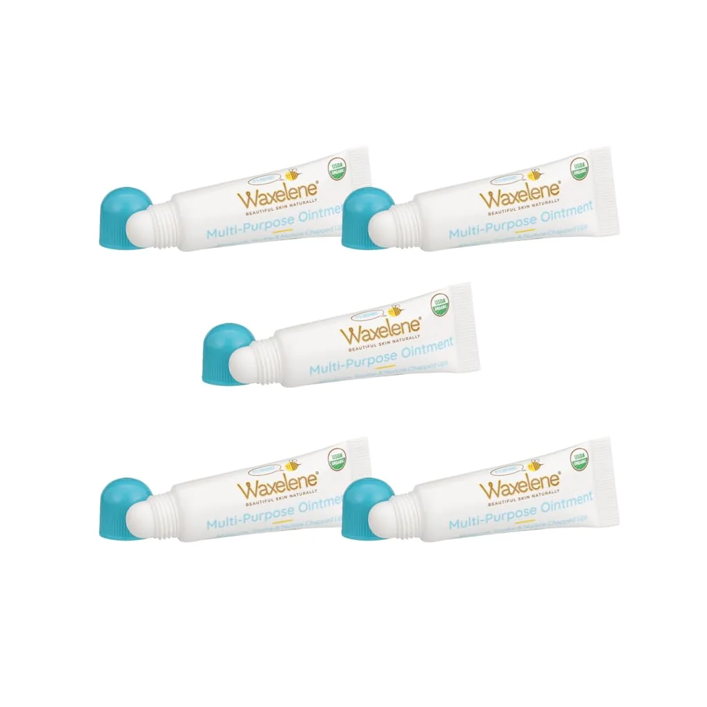 Prestigious Waxelene Organic Multipurpose Ointment Lip Tube Pack of 5 Lip Balm Ever Baby Eczema Chapped Dry Sensitive Skin Body Hand Face High-End