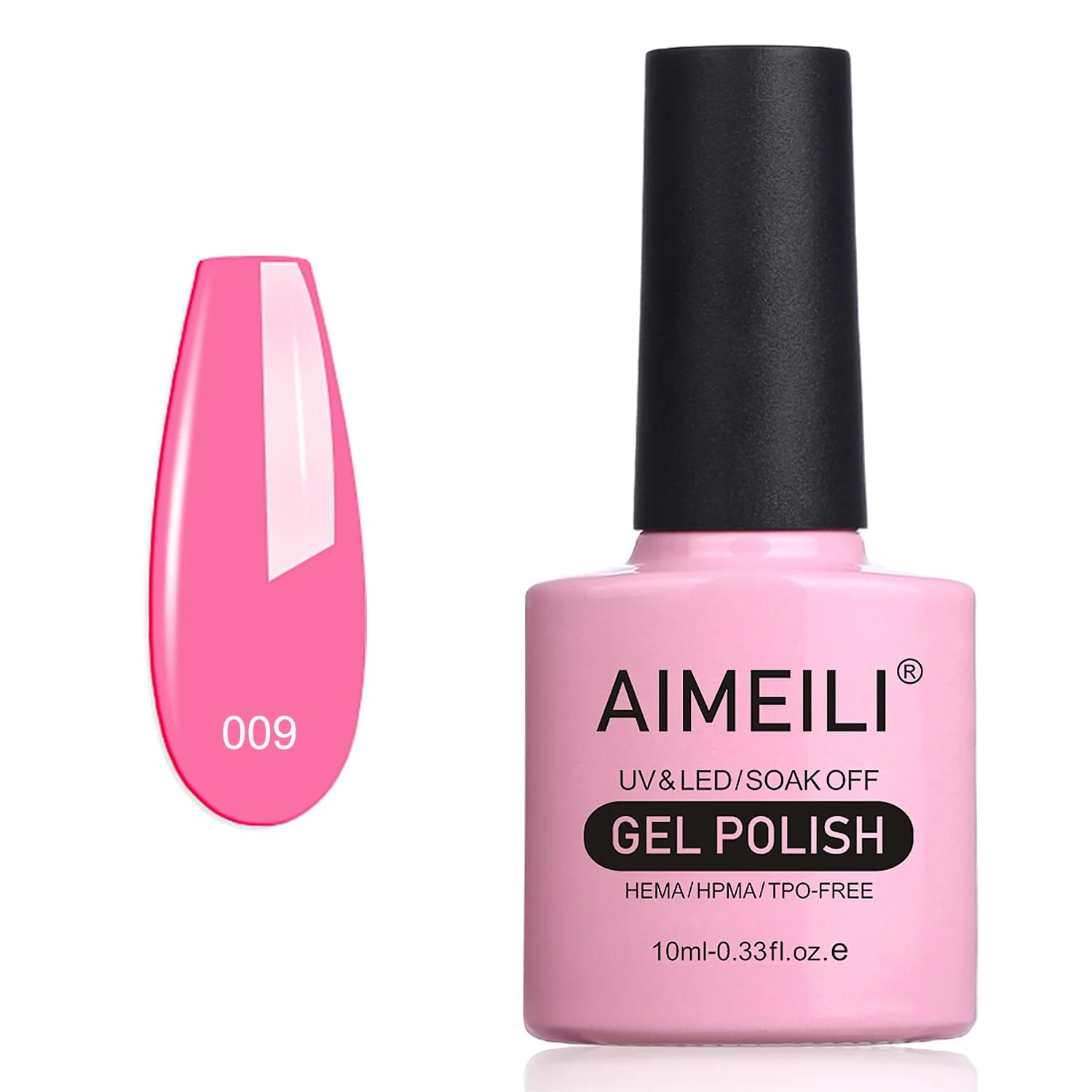 Solid AIMEILI Soak Off U V LED Light Pink Gel Nail Polish - Pertty Pretty in Pink 009 10ml Healthy