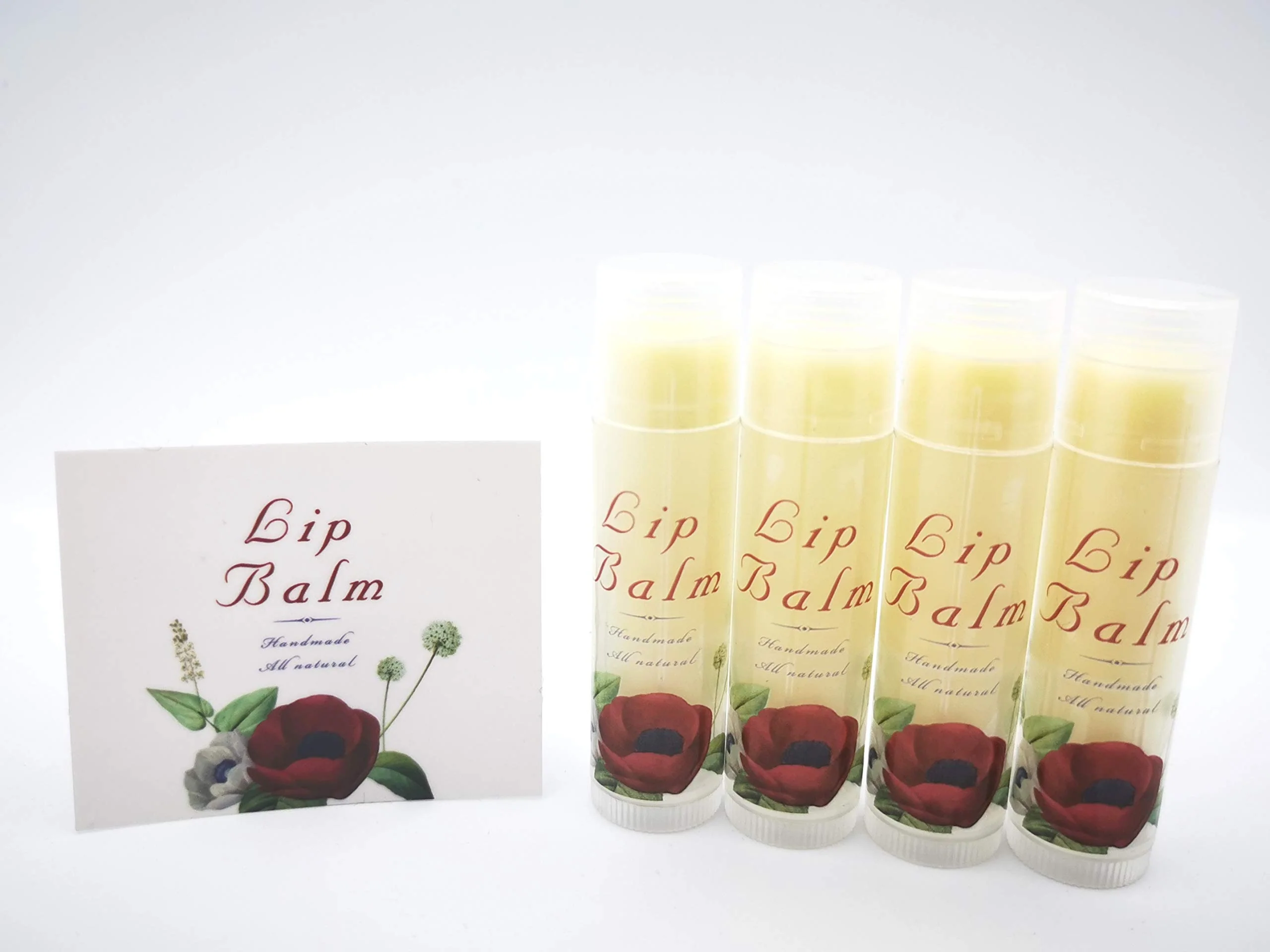 Refined ZZYBIA Assorted Clear Vinyl Lip Balm Label Sticker for Lip Balm Tubes Containers 20pcs - Red Rose Eco-Friendly