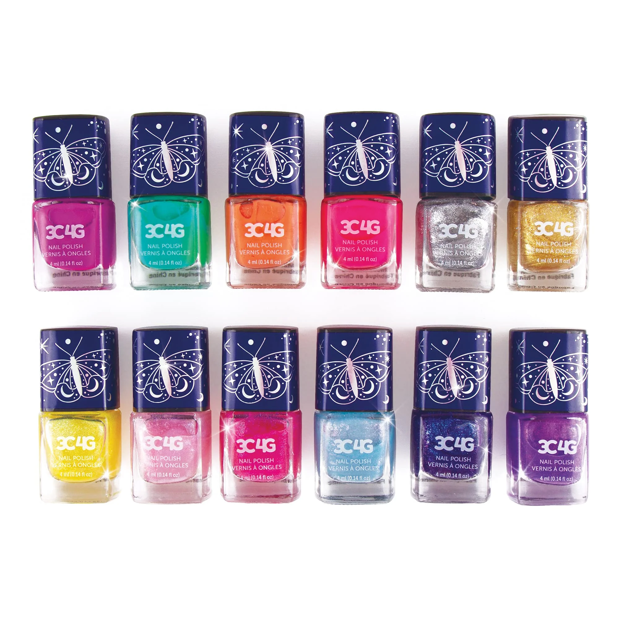 Convenient Celestial 12-Pack Nail Polish Tower for Girls Teens - 12 Vibrant Non-Toxic Colors - Safe Fun Nail Polish Set for Kids Ages 8 Unique