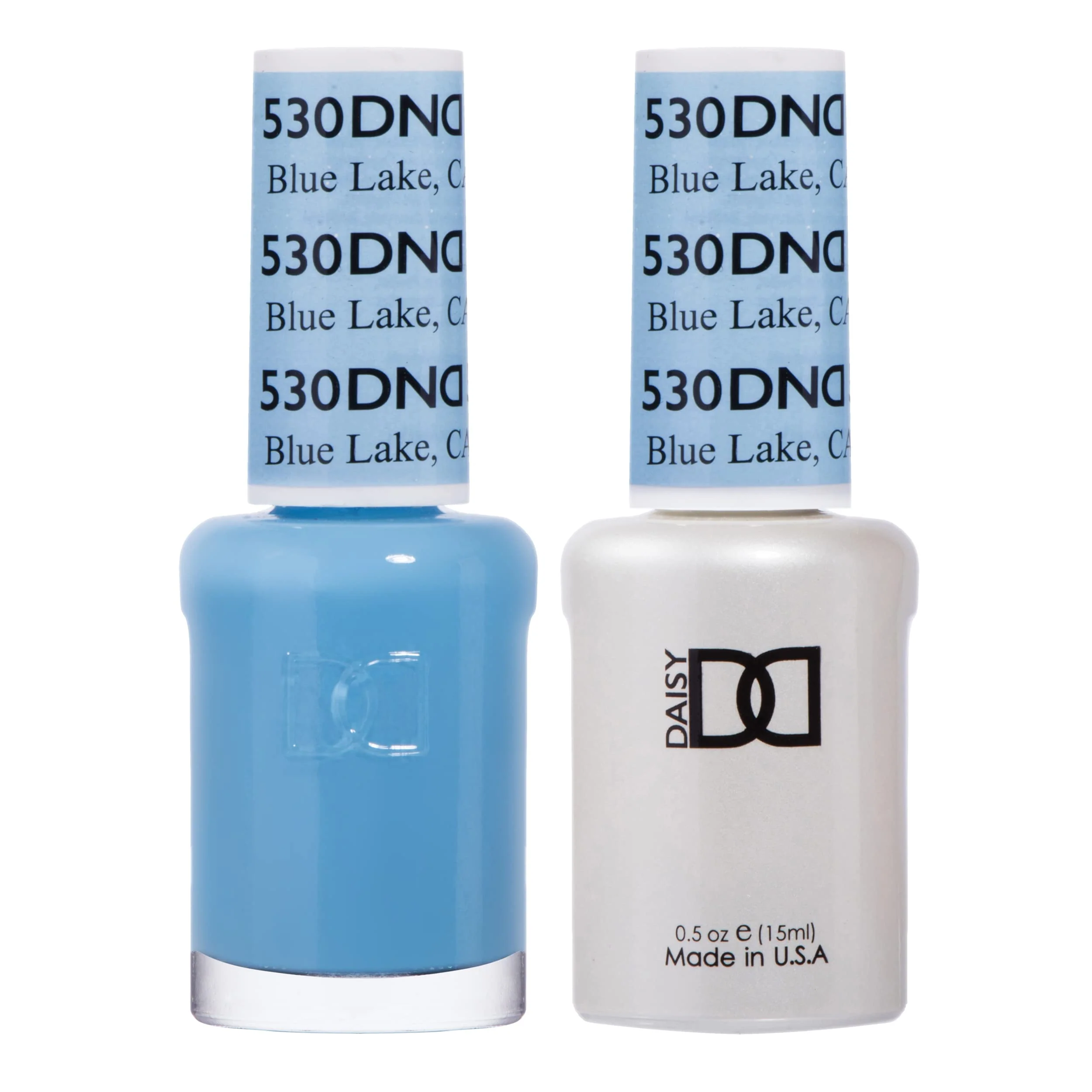 Sophisticated DND Gel Polish Set Blue Collection UV Gel Polish and Air Dry Nail Lacquer Matching Chip- Polish Duo 530 Blue Lake 0.5 Fl Oz Pure