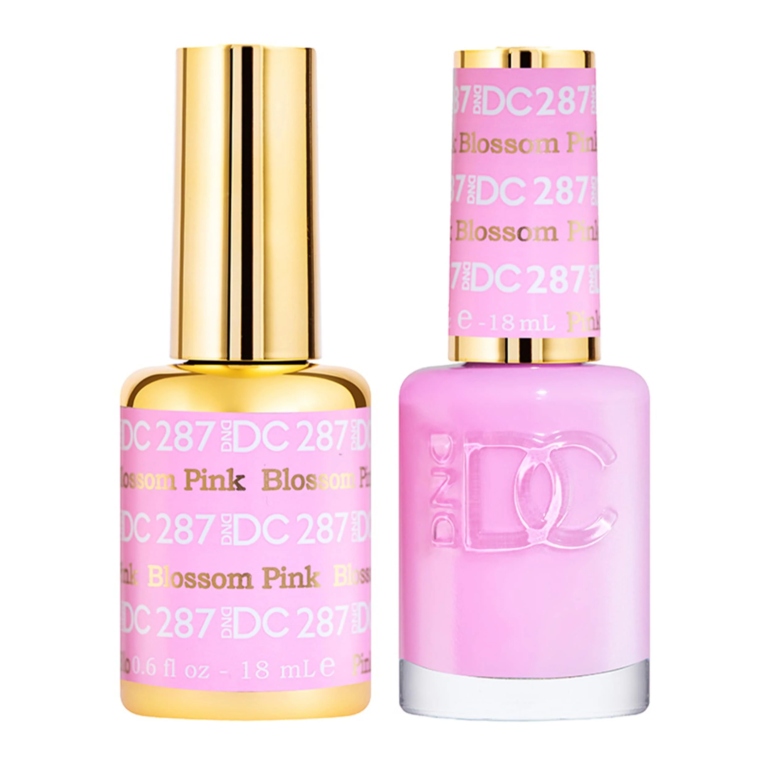 Enhanced DND DC Gel Polish Set Pink Collection UV LED GelPolish and Air Dry Nail Lacquer Matching Chip- Polish Duo 287 Blossom Pink 0.5 Fl Oz Each Premium