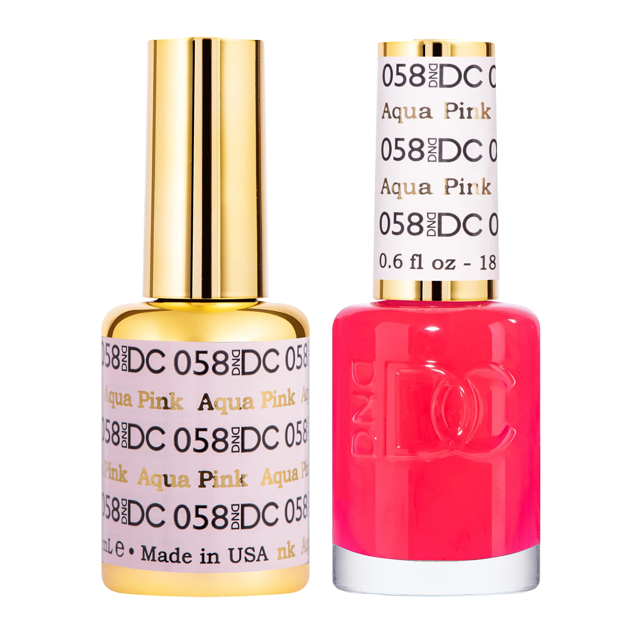 Effective DND DC Gel Polish Set Pink Collection UV LED GelPolish and Air Dry Nail Lacquer Matching Chip- Polish Duo 058 Aqua Pink 0.5 Fl Oz Each Responsible