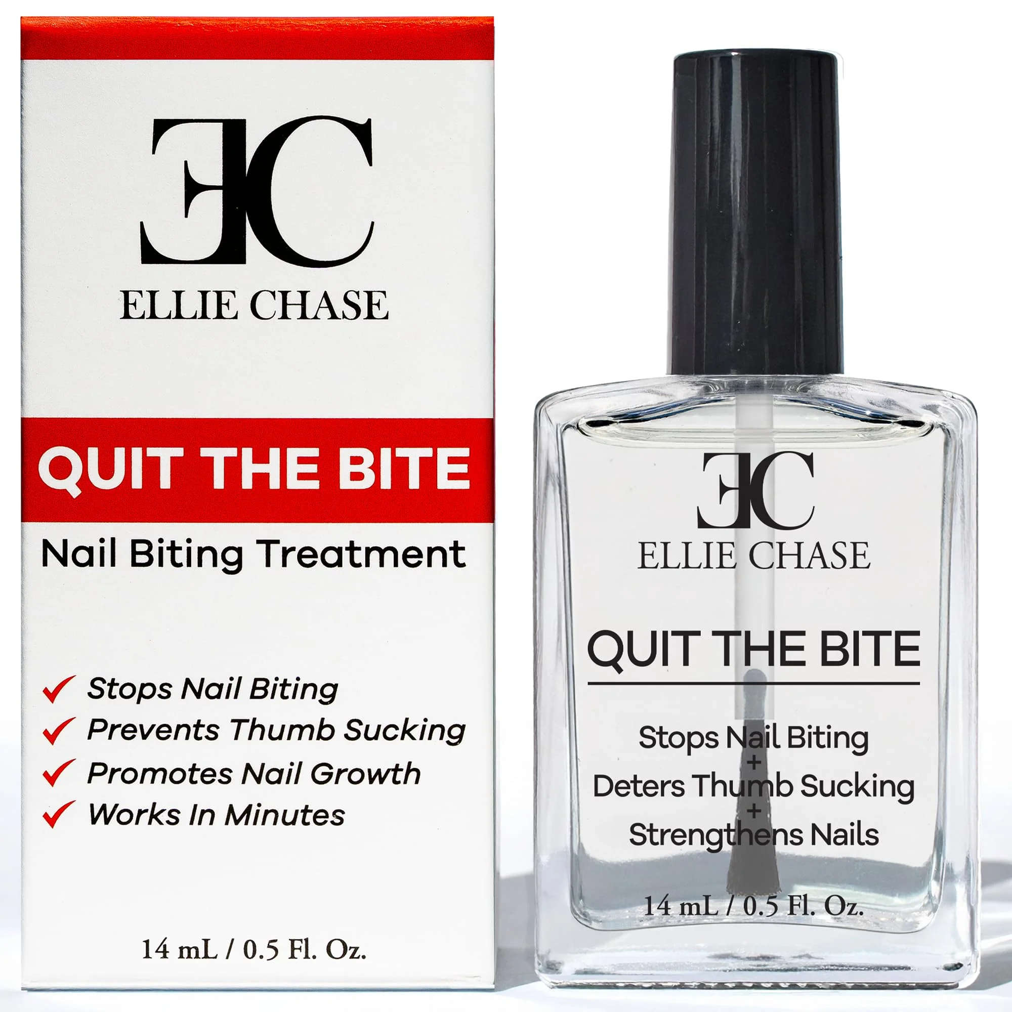 Functional Ellie Chase Stop Nail Biting Deterrent Treatment Polish Extra Bitter Taste 0.5 Oz Stop Putting Fingers In Your Mouth Safe For Adults Kids Original Design