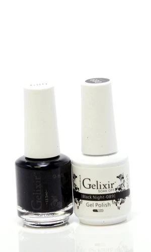Consistent Gelixir matching color gel nail lacquer Black Night - 089 Trendy