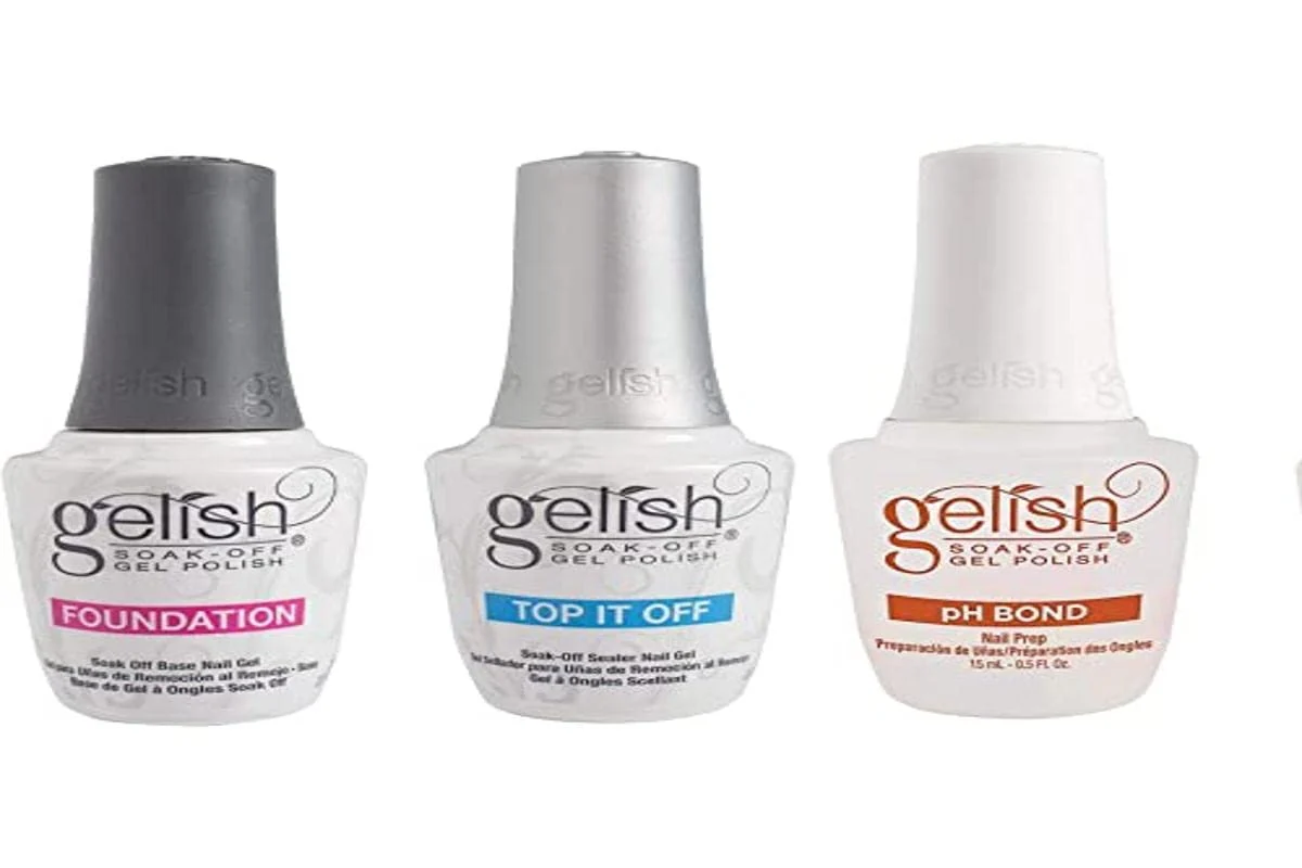 Environmentally Friendly Gelish Terrific Trio Essentials 15 Milliliter Basic Care Soak Off Manicure Gel Nail Polish Kit with Foundation pH Bond and Top It Off Gel Organic