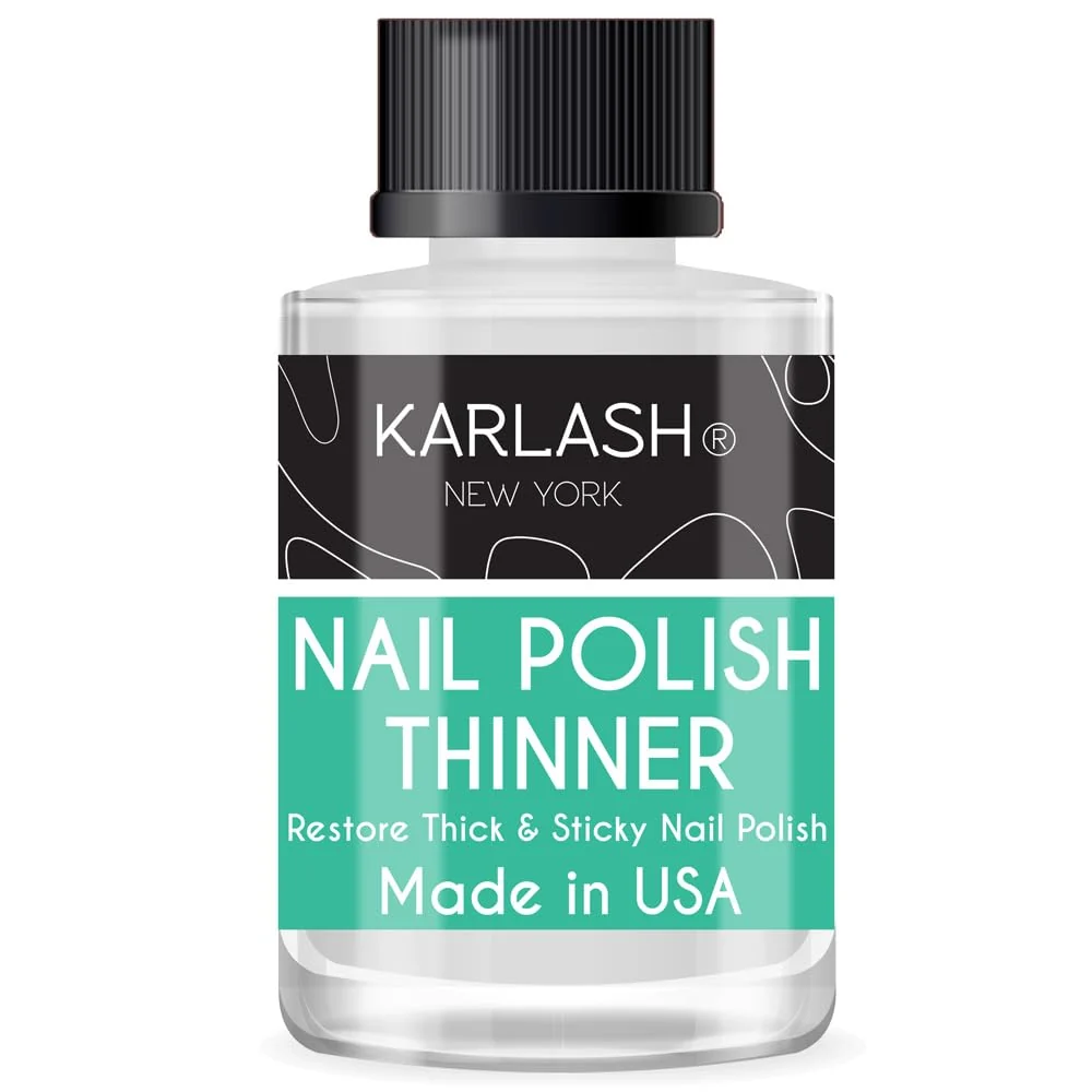 Expertly Made Karlash Professional Nail Polish Thinner 0.5 oz - Restore thick and sticky nail polish 1 Piece High-End