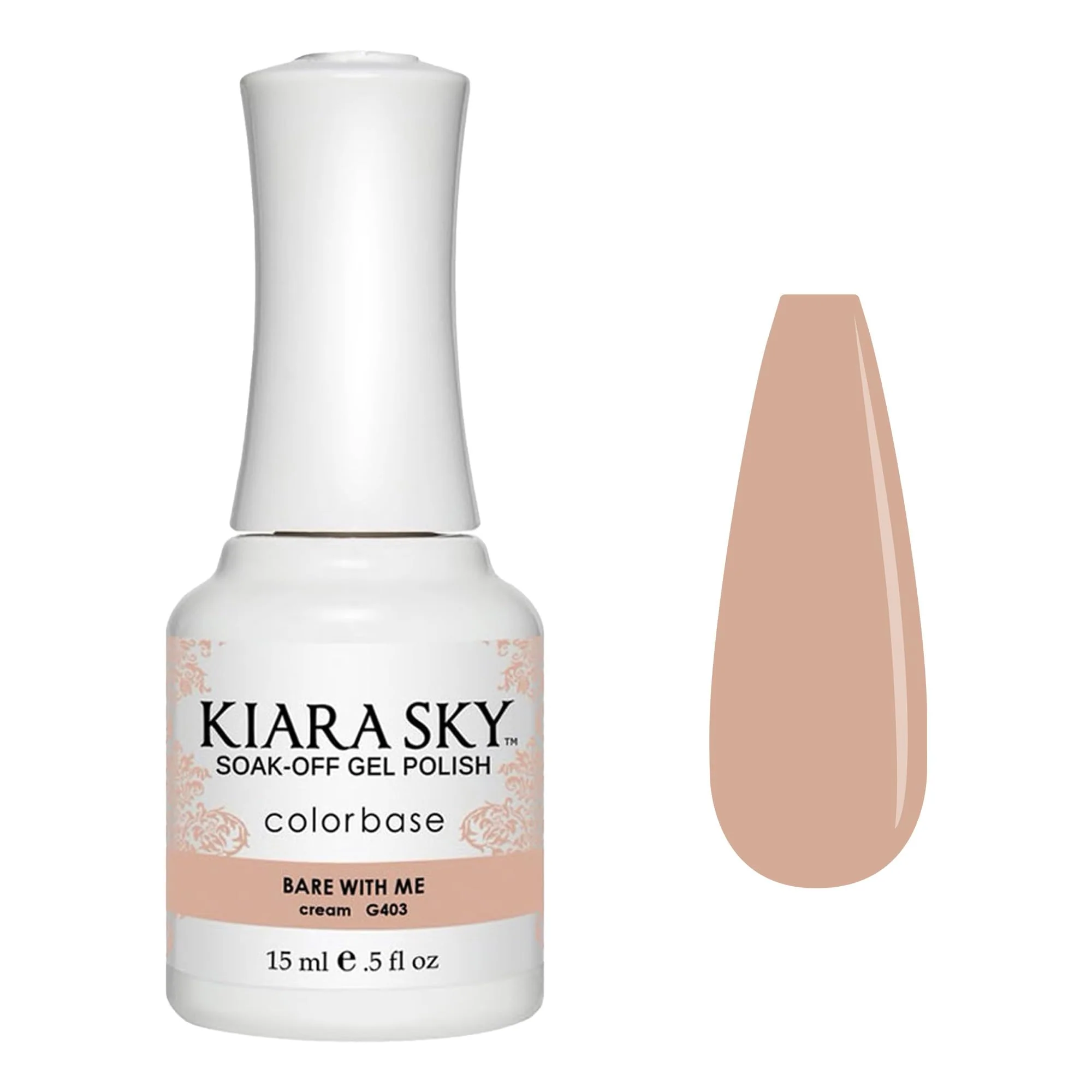 Outstanding Kiara Sky Soak Off LED UV Gel Polish - Bare With Me - Nude Beige Sand Cover Color G403 Minimalist