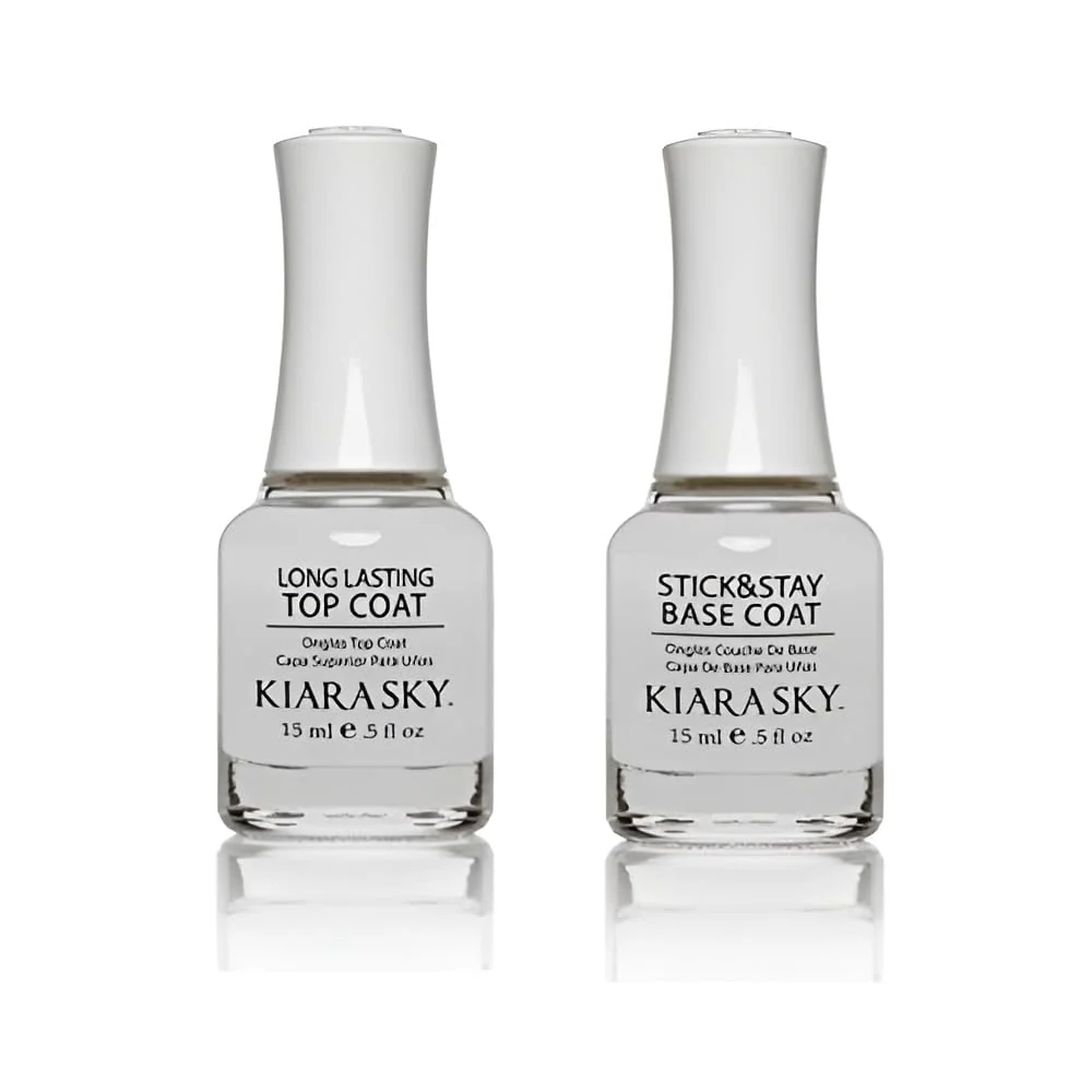 Smooth KIARA SKY Stick Stay Base Coat Long Lasting Top Coat 15ml 2 piece set Traditional