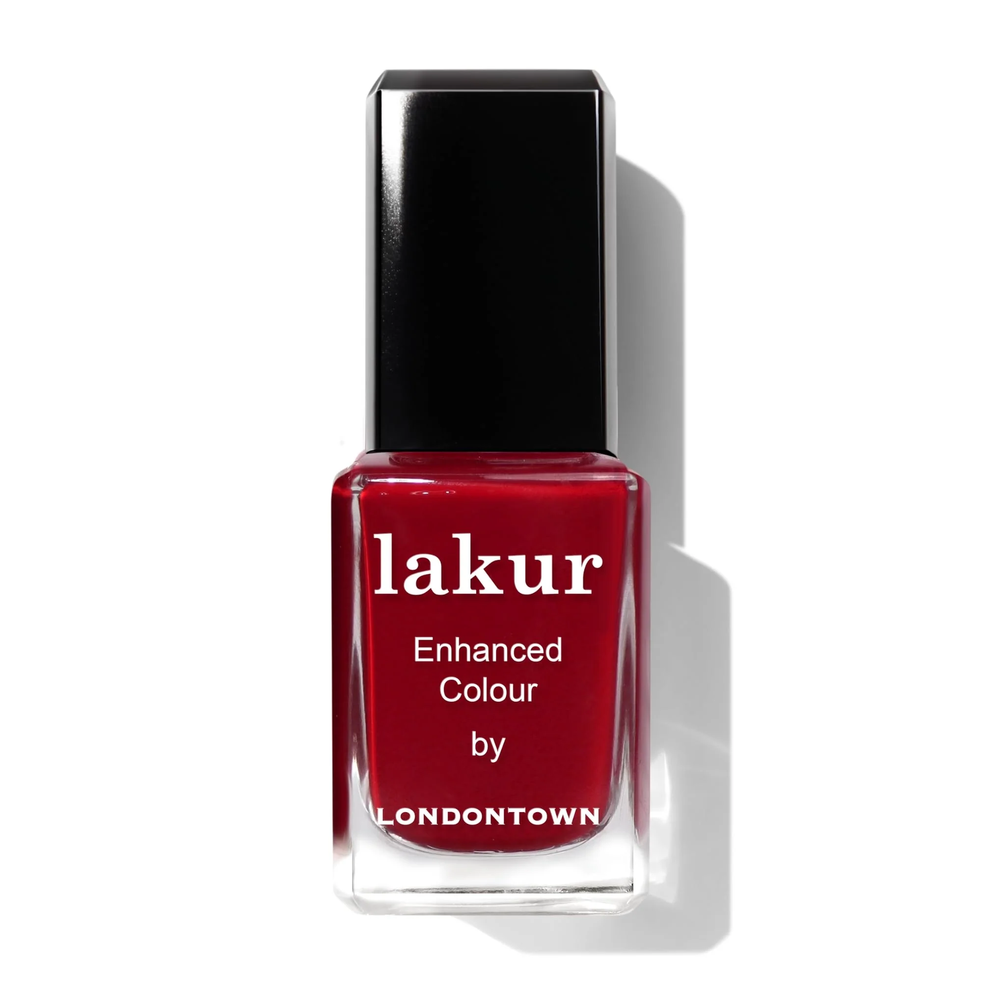 Original LONDONTOWN lakur Nail Polish - Chip-Resistant Non-Toxic Conditions Hydrates Nails Glossy Burgundy Red Mull It Over .40 fl oz Safe