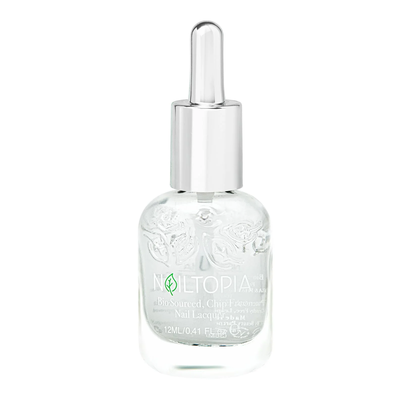 Powerful Nailtopia - Plant-Based Chip Top Coat - Non Toxic Bio-Sourced Long-Lasting Strengthening Polish - Top Of Your Game Clear - 0.41oz Solid